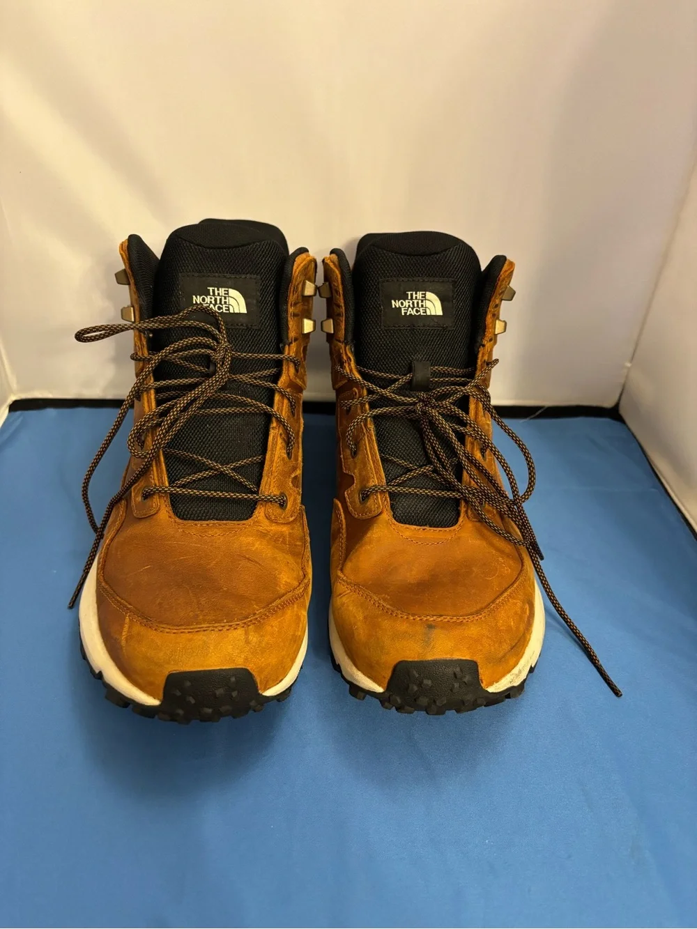 The North Face Men's Tan/Brown waterproof Trail Boots. Ideal for hiking.